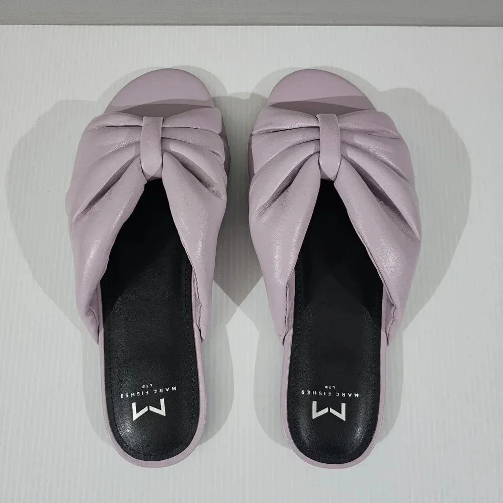 Marc Fisher LTD Olita Slide Sandal Womens 8.5 Lilac Padded Knot Slip On NEW